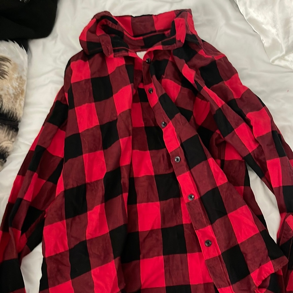 Cute red plaid flannel with buttons